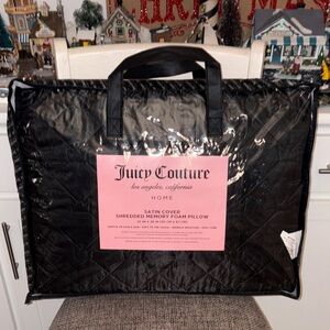 💖Juicy Couture Black Satin Pillow Cover💖memory foam💖